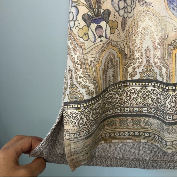 Chico's Turtle Neck Tunic Top Paisley 3/4 Sleeves Artsy Boho Size L - Picture 6 of 14